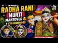 Beautiful Radha Rani Murti Makeover 😍 | Eye Painting Tutorial 🎨✨ #radheradhe #painting