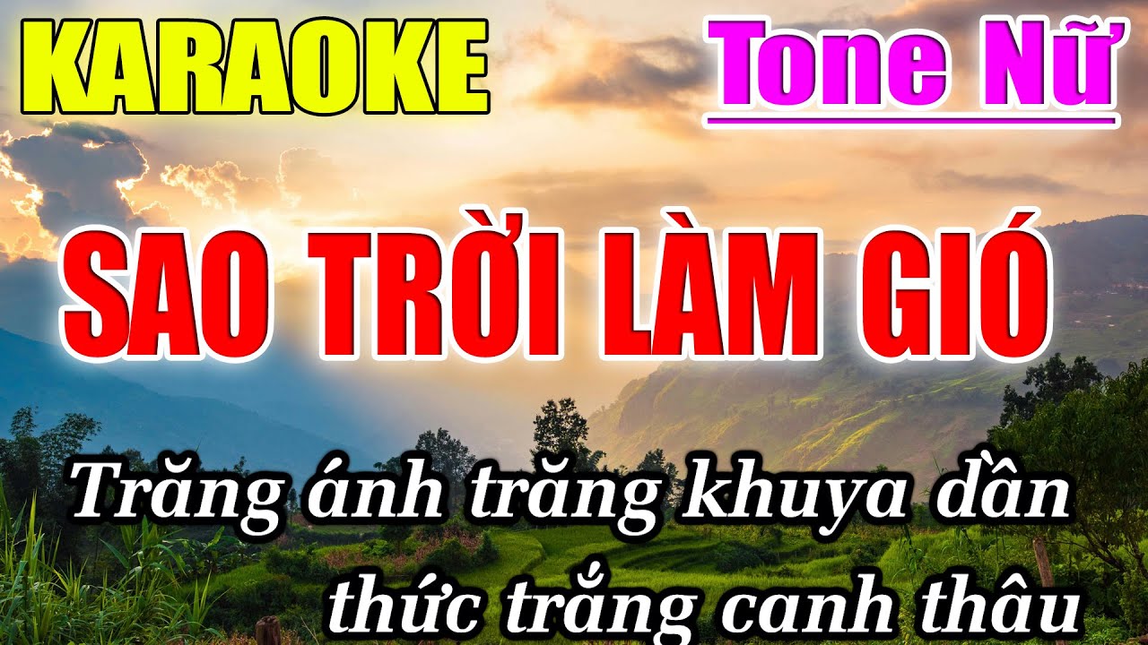 Sao Trời Làm Gió Karaoke Tone Nữ ( Dm ) Karaoke Lâm Beat - Beat Mới