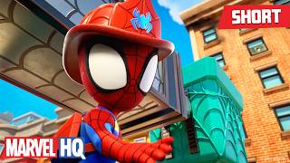 team spidey saves day their firetruck meet spidey his amazing
