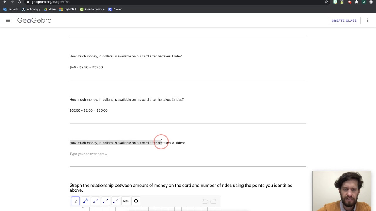 Linear Relationship with Negative Slope (10/20/2020)
