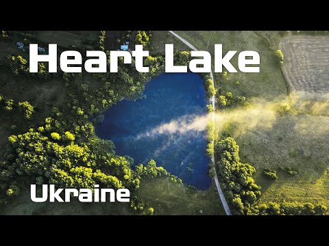 Beautiful heart shape lake in #Ukraine on sunrise | Vinnytska oblast | 4K DJI Mavic Mini 2 Footage