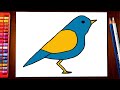 how to draw a easy bird step by step | Bird drawing tutorial so easy