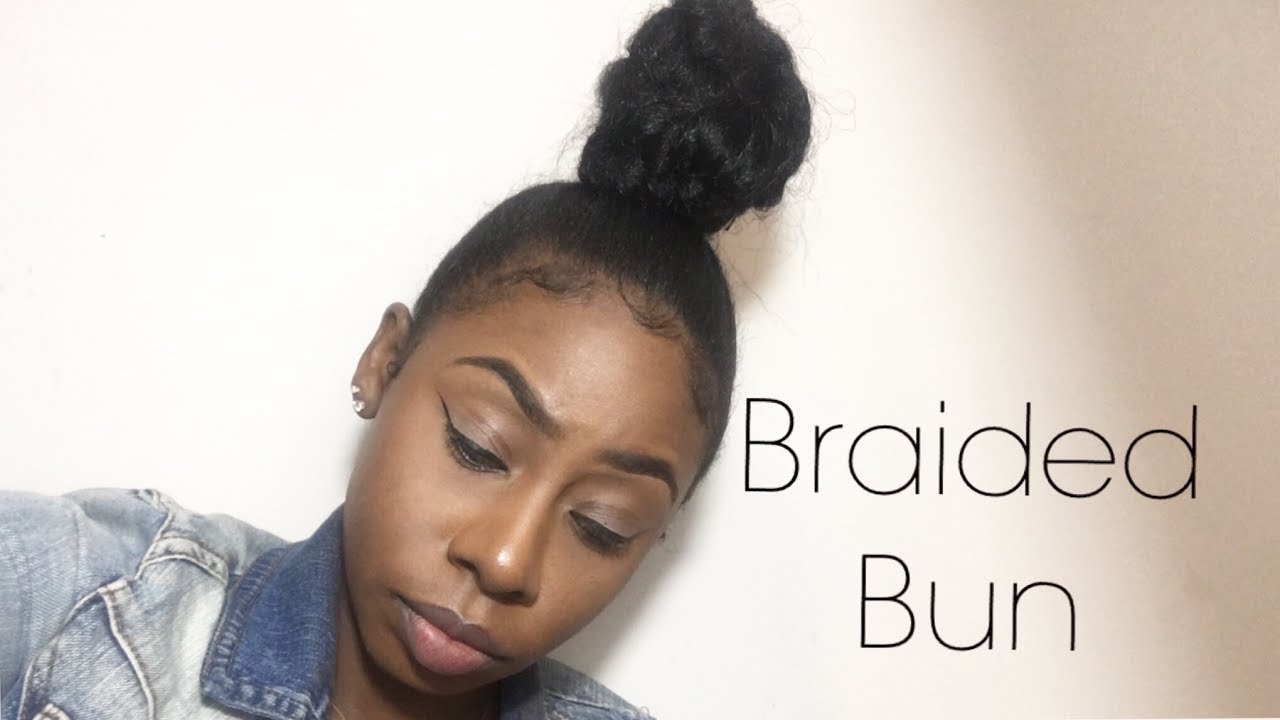 Faux Braided Bun Hairstyle using Kanekalon extensions 