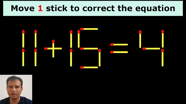 Move only 1 stick to make the equation correct. Matchstick puzzle 11+15=4