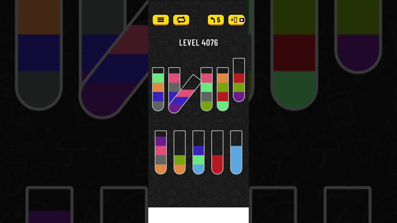water sort puzzle level 4076
