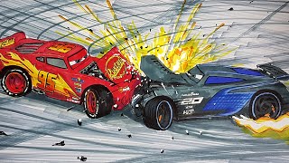 Draw CARS 3 2.0 LIGHTNING McQUEEN and JACKSON STORM's Crash Drawing and Coloring Pages | Tim Tim TV