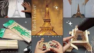 How To Make Eiffel Tower 🗼| #diy Bamboo Sticks ✂️ |#eiffeltower✨️|#craft #design | @asimwasta 🍁...