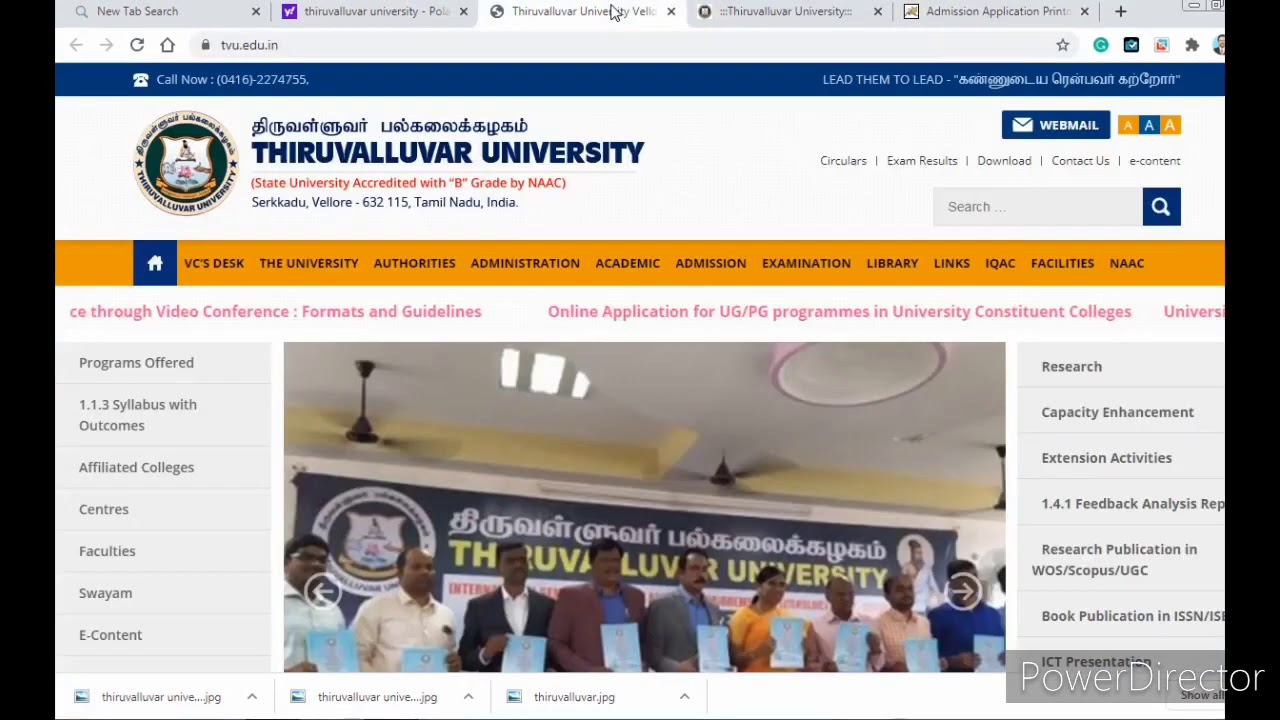 thiruvalluvar university phd online application 2022