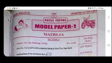 JUNIOR INTER MATHS 1A 2023 BABY BULLET GUESS PAPER MATHS 1A MODEL QUESTION PAPER #inter2023