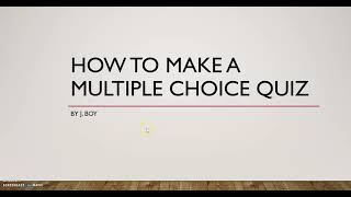 How to create a multiple choice quiz on PowerPoint