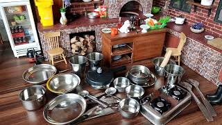 Unboxing Miniature Steel Full Kitchen Set Collection | Cooking utensils | kitchen set | Mini kitchen