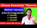 Chinese remainder theorem | chinese remainder theorem examples | Number theory | Mathslighthouse