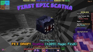 Alpha drops his first epic scatha after 4 rares | Hypixel Skyblock Clip