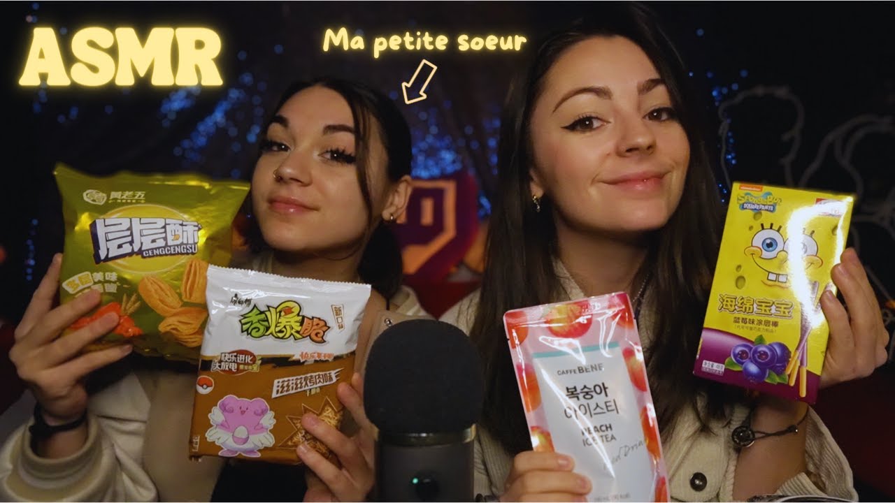 ♡ ASMR  - Dégustation de snacks avec ma Sœur ♡