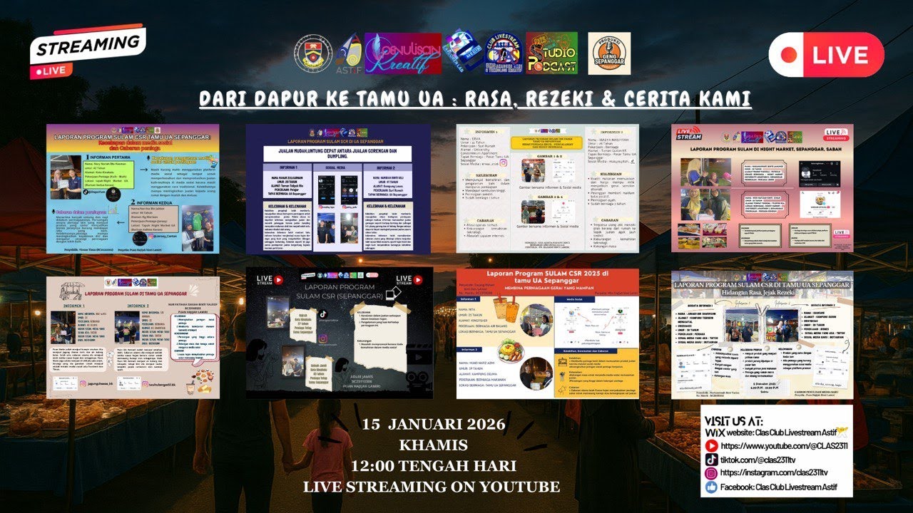 SIARAN LANGSUNG: APA CERITA KITA - DARI DAPUR KE TAMU UA RASA, REZEKI DAN CERITA KAMI