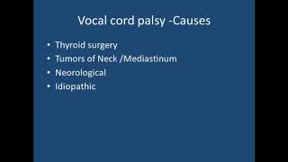 Left Vocal cord palsy,voice improvement by Type 1 Thyroplasty