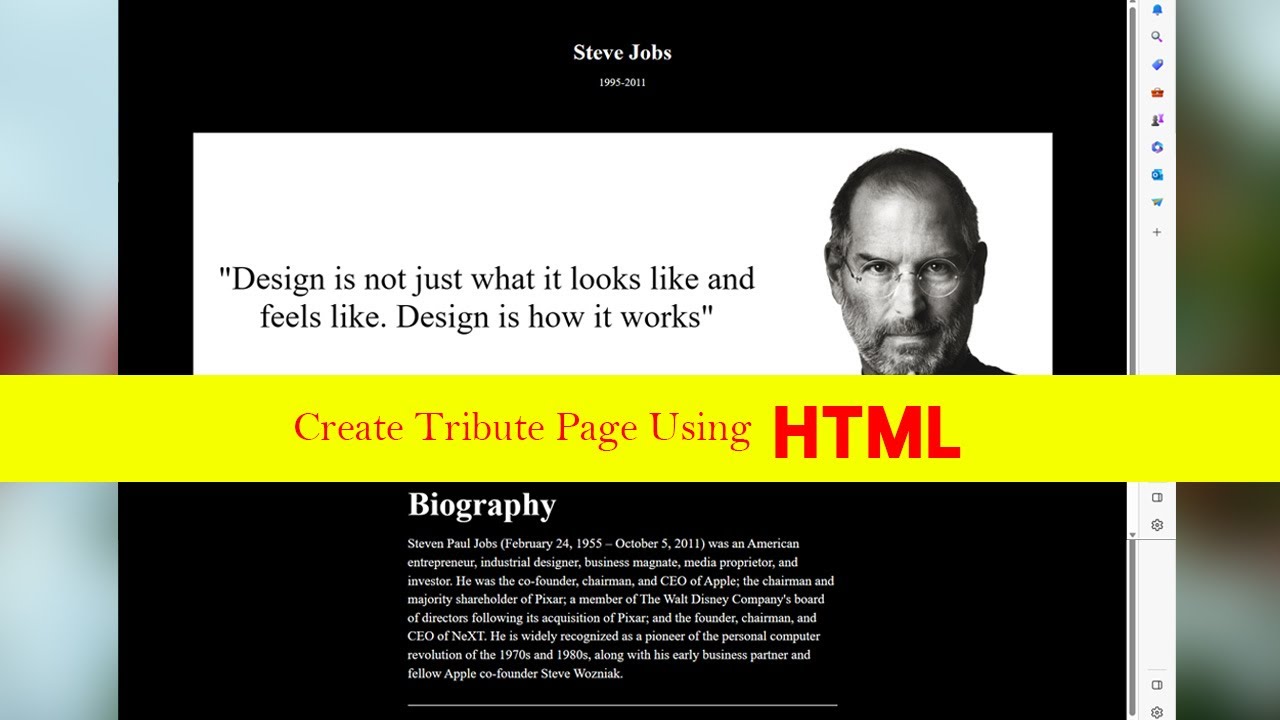create a tribute page using html in just 2 minutes - YouTube