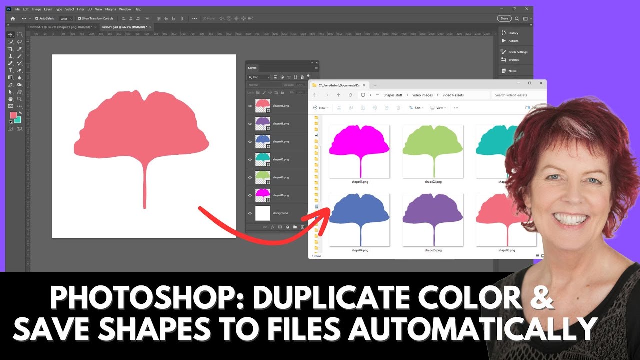 Photoshop Batch Process: Duplicate Color & Save Shapes to Files with ...
