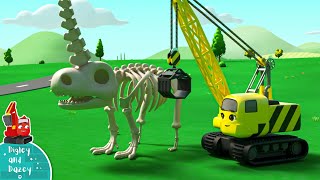 DINOSAUR Statue - Digley and Dazey | Construction Cartoons for Kids