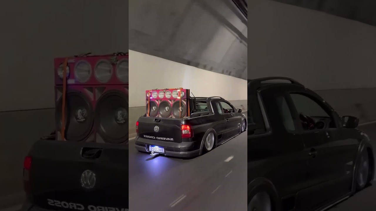 PASSADÃO NO TÚNEL! SAVEIRO REBAIXADA + PAREDÃO DE SOM!