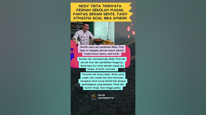 Nicky Tirta Ternyata Pernah Sekolah Masak, Pantas Berani Sentil Tasyi Athasyia soal Bika Ambon