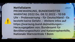 Probewarnung, bundesweiter Warntag: 08.12.2022 (Deutschland), die Meldung. thumbnail