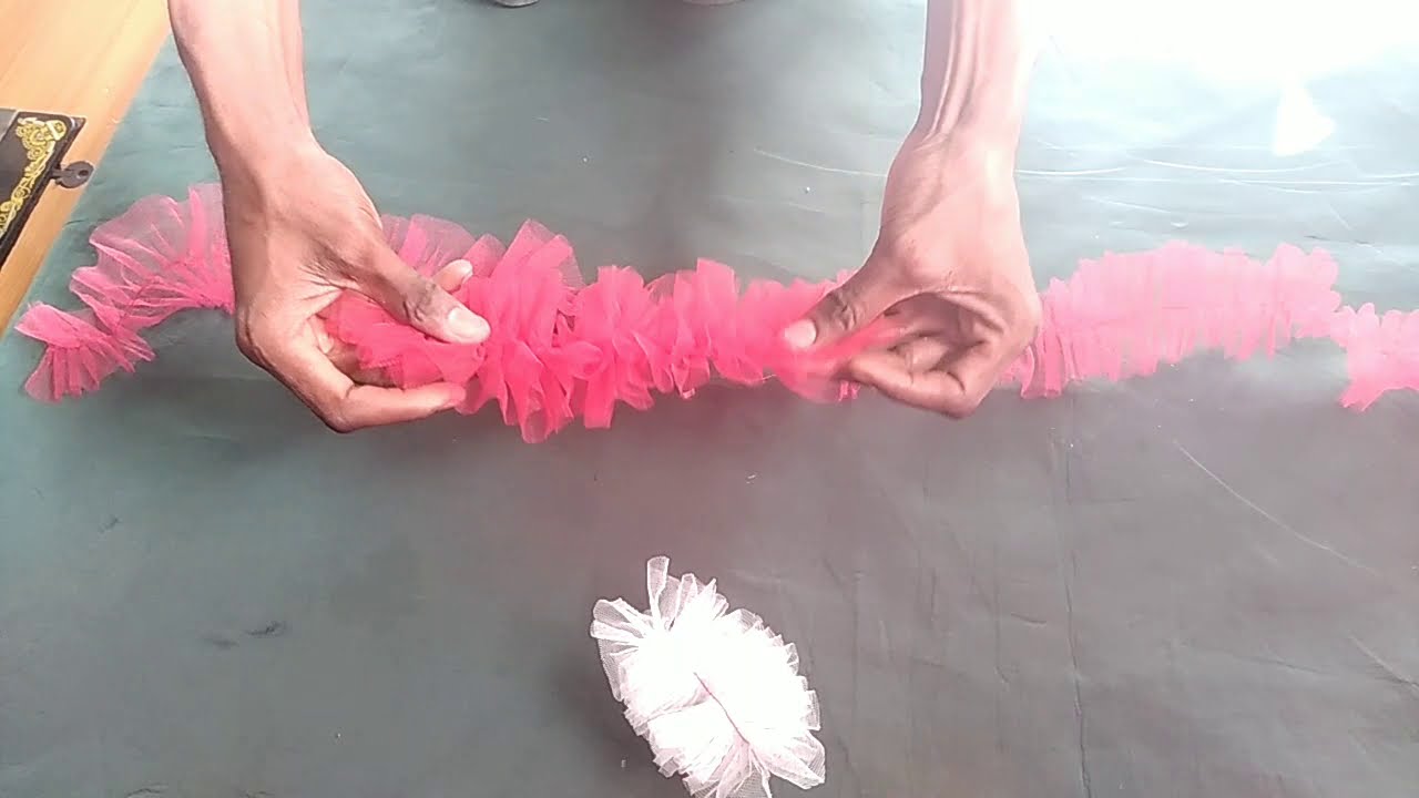 SEWING YOUR NET RUFFLES WITHOUT GATHER STITCH OR FOOTAR - YouTube