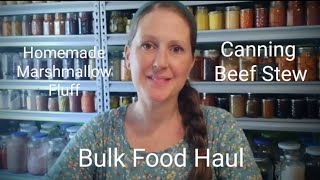 Canning Beef Stew ~ Homemade Marshmallow Fluff Recipe ~ Bulk Food Haul