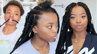 DIY Protective Style: MARLEY TWISTS ON SHORT NATURAL 4C HAIR | RUBBER BAND METHOD