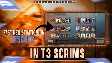 How To Fast Registration on Discord in T3 Scrims | T3 Registration Solution | 20K Tournament