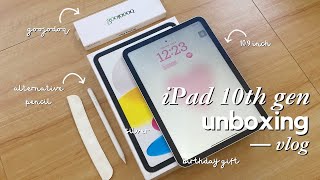 iPad 10th Generation unboxing + accessories ✨ 64gb, silver, goojodoq pencil