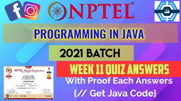 Programming In Java | Week 11 Answers 2021 | NPTEL ||
