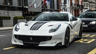 We were lucky to spot gordon ramsay today in his brand new ferrari f12
tdf. the car is tailor-specced, with its pearl white (bianco fuji)
paintjob and stripe...