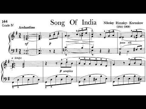 piano pieces for children grade 4 no 2 rimsky korsakov song of india song of india sheet music