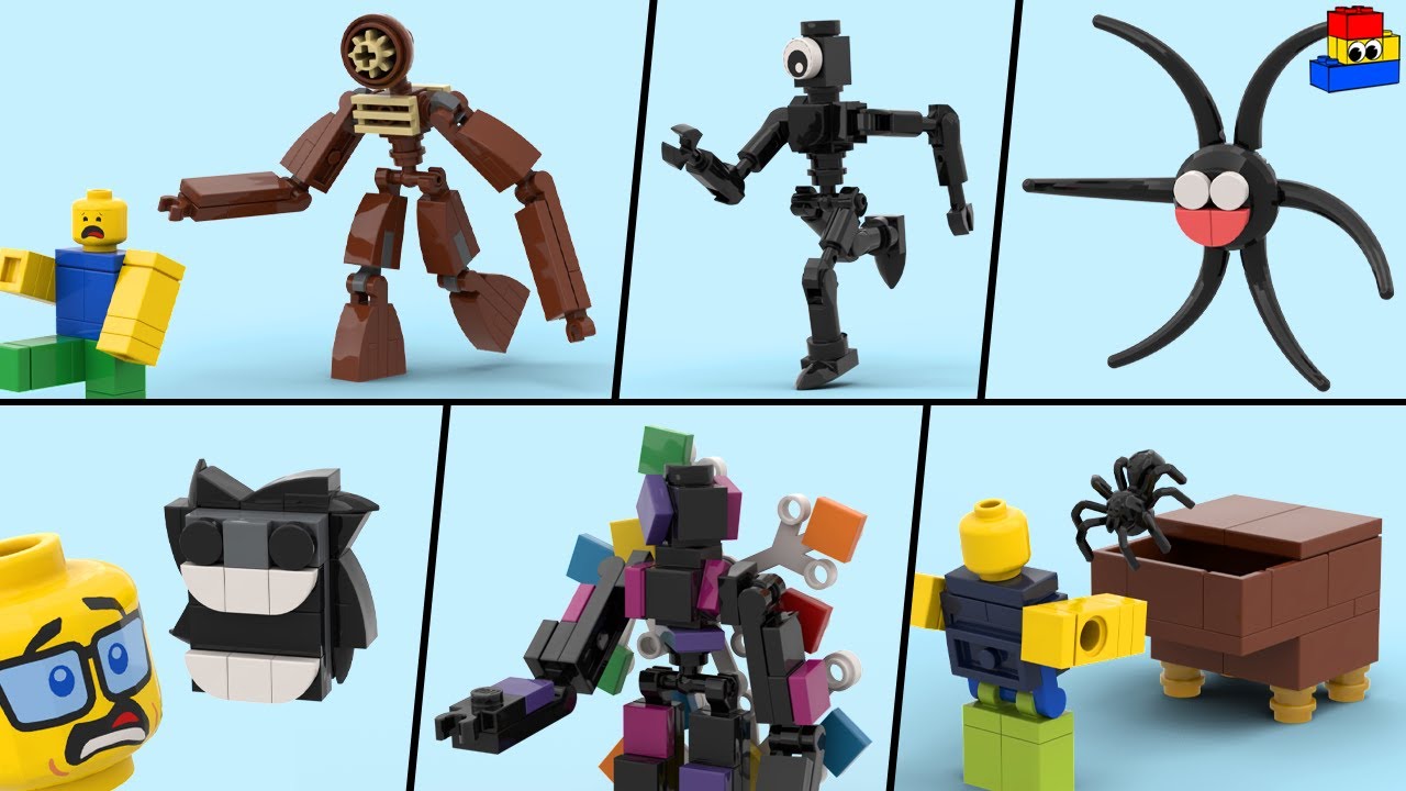 How to make Roblox Doors LEGO Minifigs Part 2: Eyes, Shadow, Hide, A-60,  Jack, Halt, Window + Ambush 