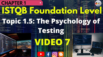 ISTQB Foundation Level| CH#1: Fundamentals of Testing | Topic 1.5: Psychology of Testing | Video 7 |