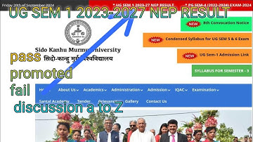 UG SEM 1 2023-2027 Nep Result | UG semester 1 result discussion | pass fail promote discussion #skmu