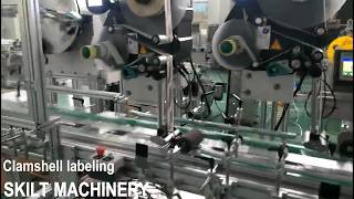 SKILT Auto Clamshell labeling machine with auto feeding and collection device