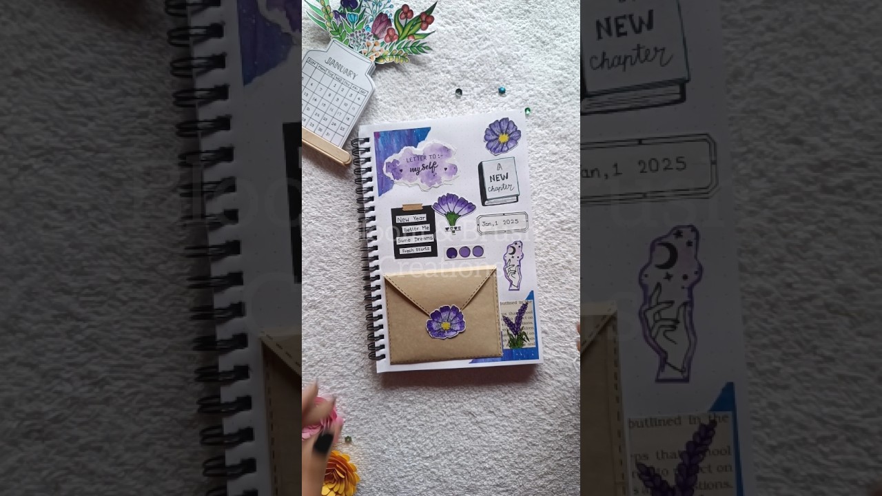 1st Day Of 2025 Journal 💜। Purple Theme Journal ।