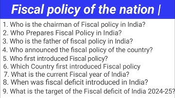 Fiscal policy of the nation ttaadc | Ttaadc fiscal policy