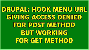 Drupal: Hook menu url giving access denied for post method but working for get method