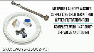 Metpure Supply Water Feed Line Splitter For RODI From Laundry Washer Supply Valve