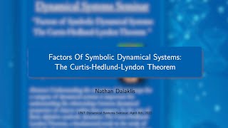 The Curtis-Hedlund-Lyndon Theorem |  Nathan Dalaklis | math academic talks