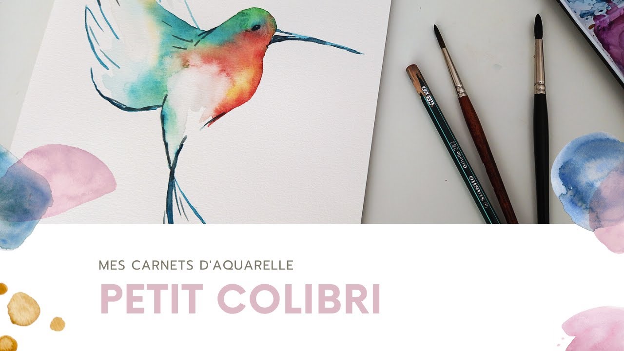 TUTO] Un colibri aquarelle - Mes carnets d'aquarelle, image size:1280x720