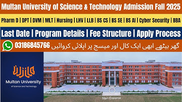 Multan University of Science And Technology Admission 2025 | Nursing Admission 2025 | Pharm D