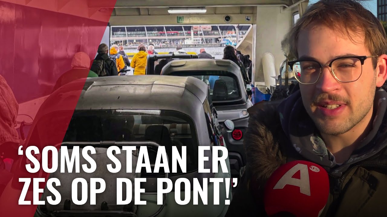 Mini-auto's op de pont, terwijl dat niet mag