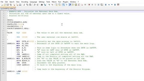 8031/8051 Microcontroller Assembly Language Programming Simple Examples