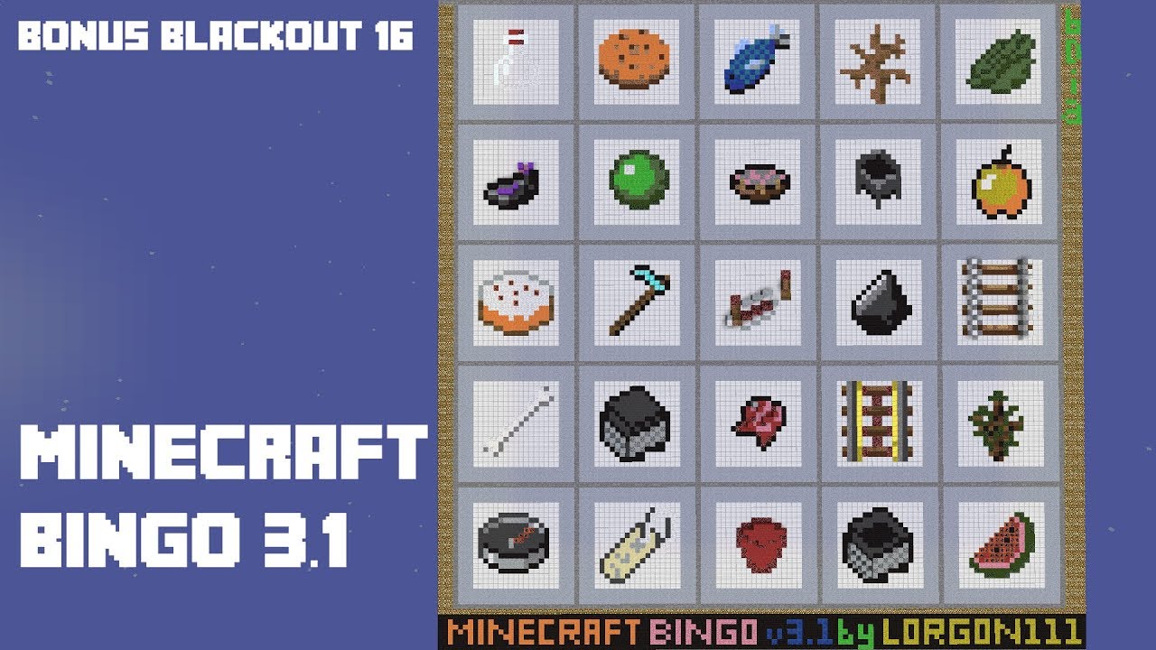 Minecraft Bingo 3.1 - Bonus Blind Blackout 16