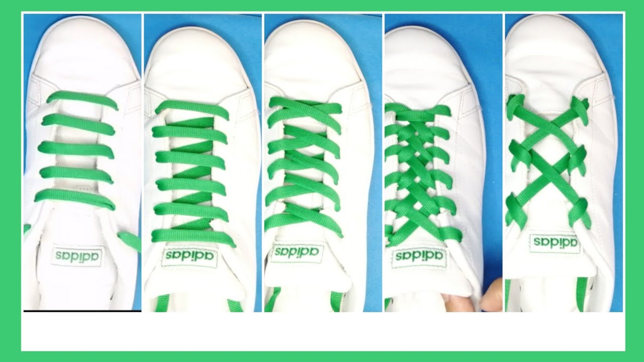 igual Metro Recuerdo 5 formas fáciles de tejer las agujetas de tus Adidas Advantage 👟💚  #shoelaces - YouTube