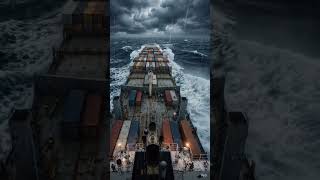POV:You’re stuck on a cargo ship in a rogue wave 🌊#shipPOV #roguewave #oceanstorm  #aivideo #viral